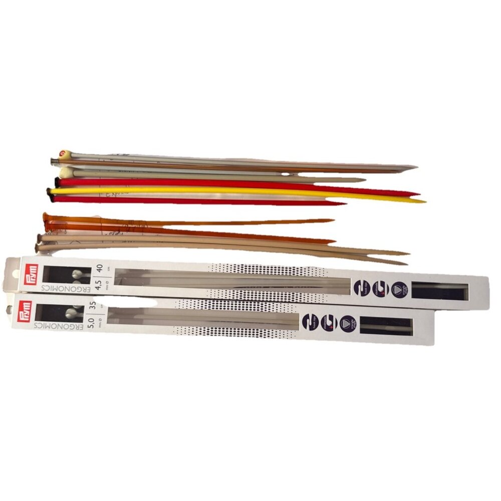 Lot 4 Sets Prym Ergonomics Knitting Needles 4.5mm/40cm, 5.0/35, 2 Others, Misc